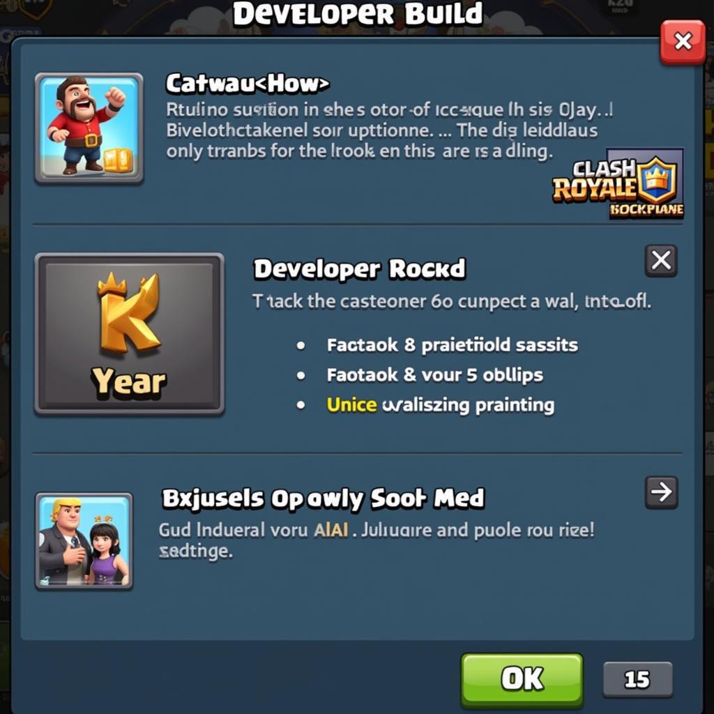 Clash Royale Developer Build Interface