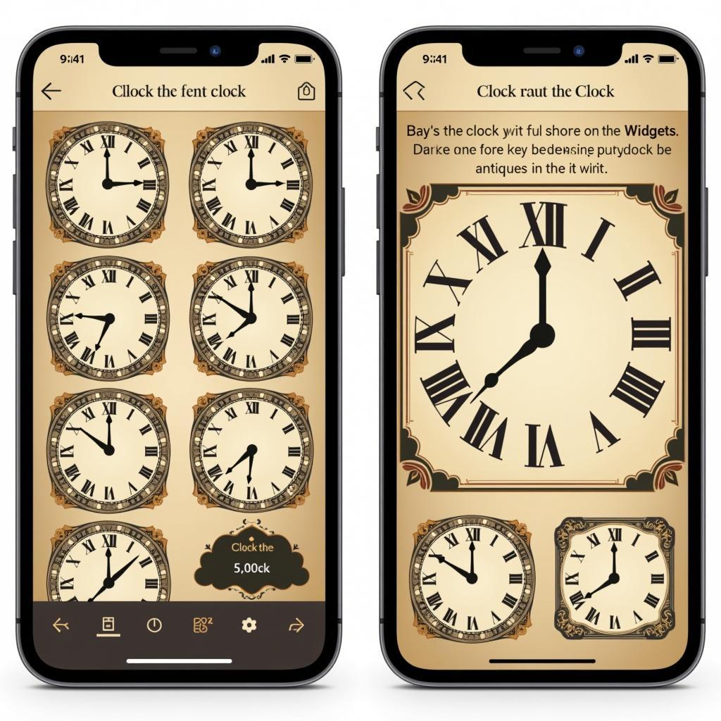 Classic Vintage Clock Widget Options