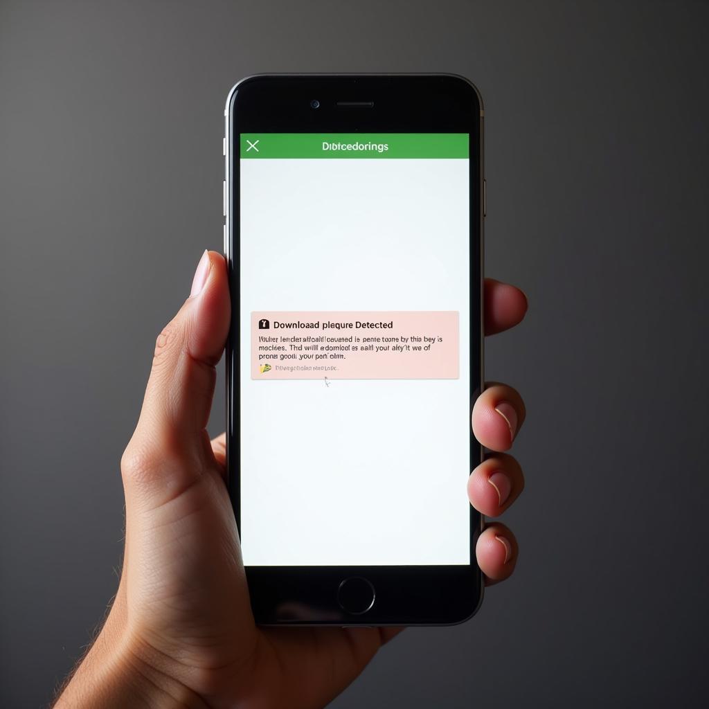 Android phone with malware warning