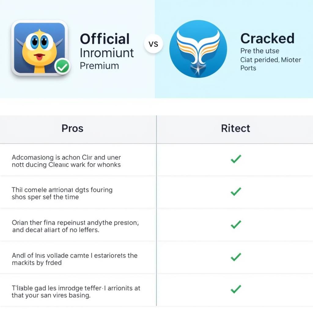 Comparison table of Clean Master premium and cracked versions