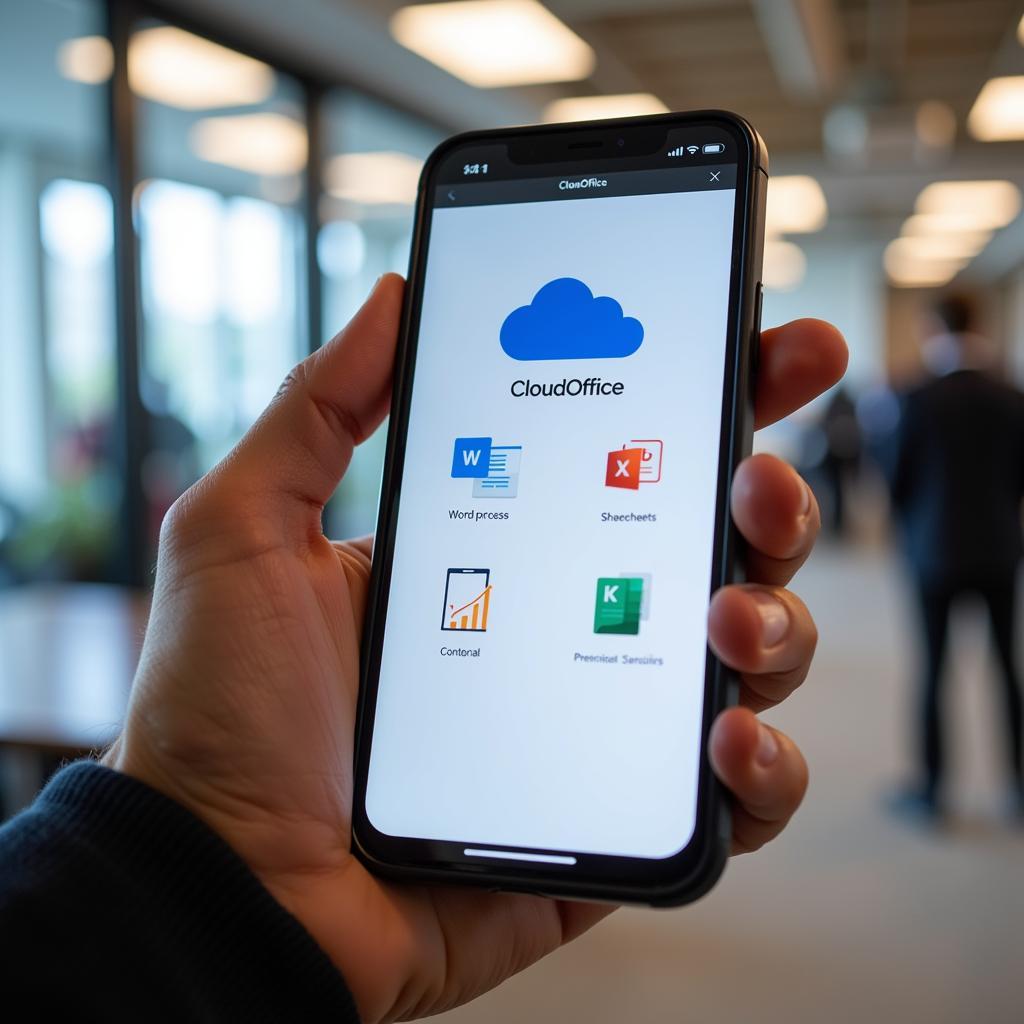 CloudOffice mobile app on a smartphone