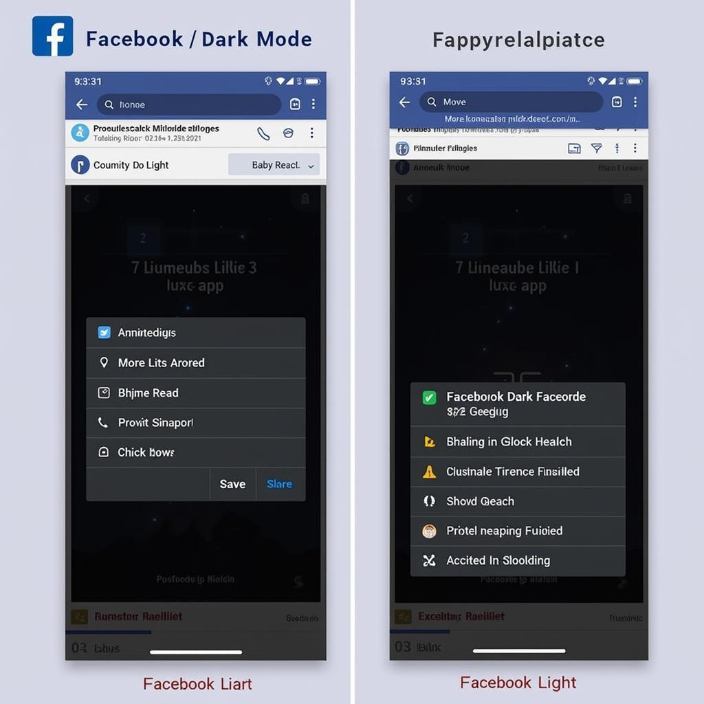 Comparing Dark Modes on Facebook