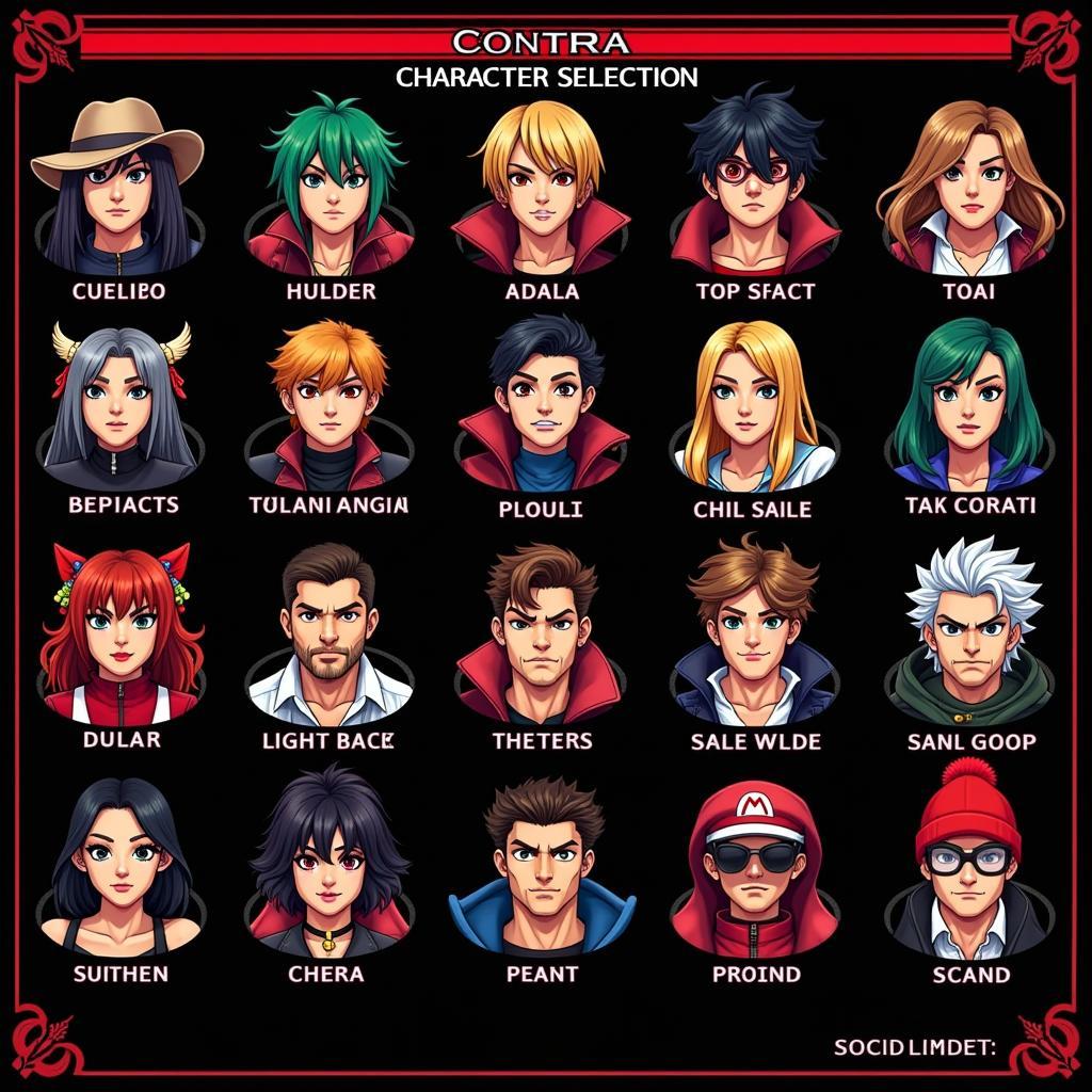 Contra APK Mod Character Selection Screen