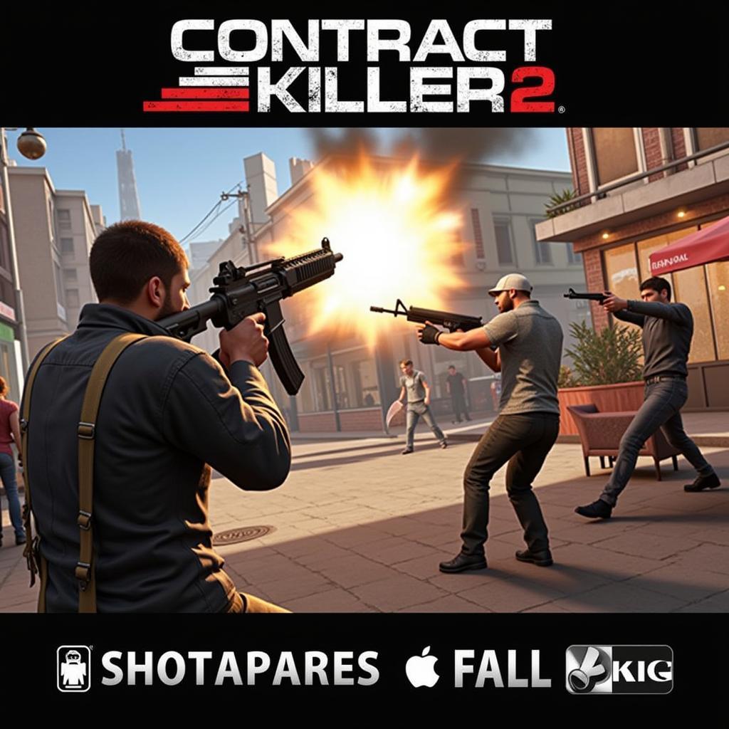 Contract Killer 2 Mod Apk gameplay showcasing an action-packed mission.