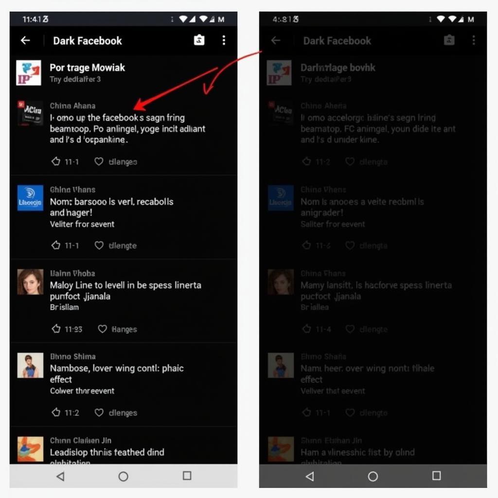 Dark Facebook v141 Rev 2 APK Interface