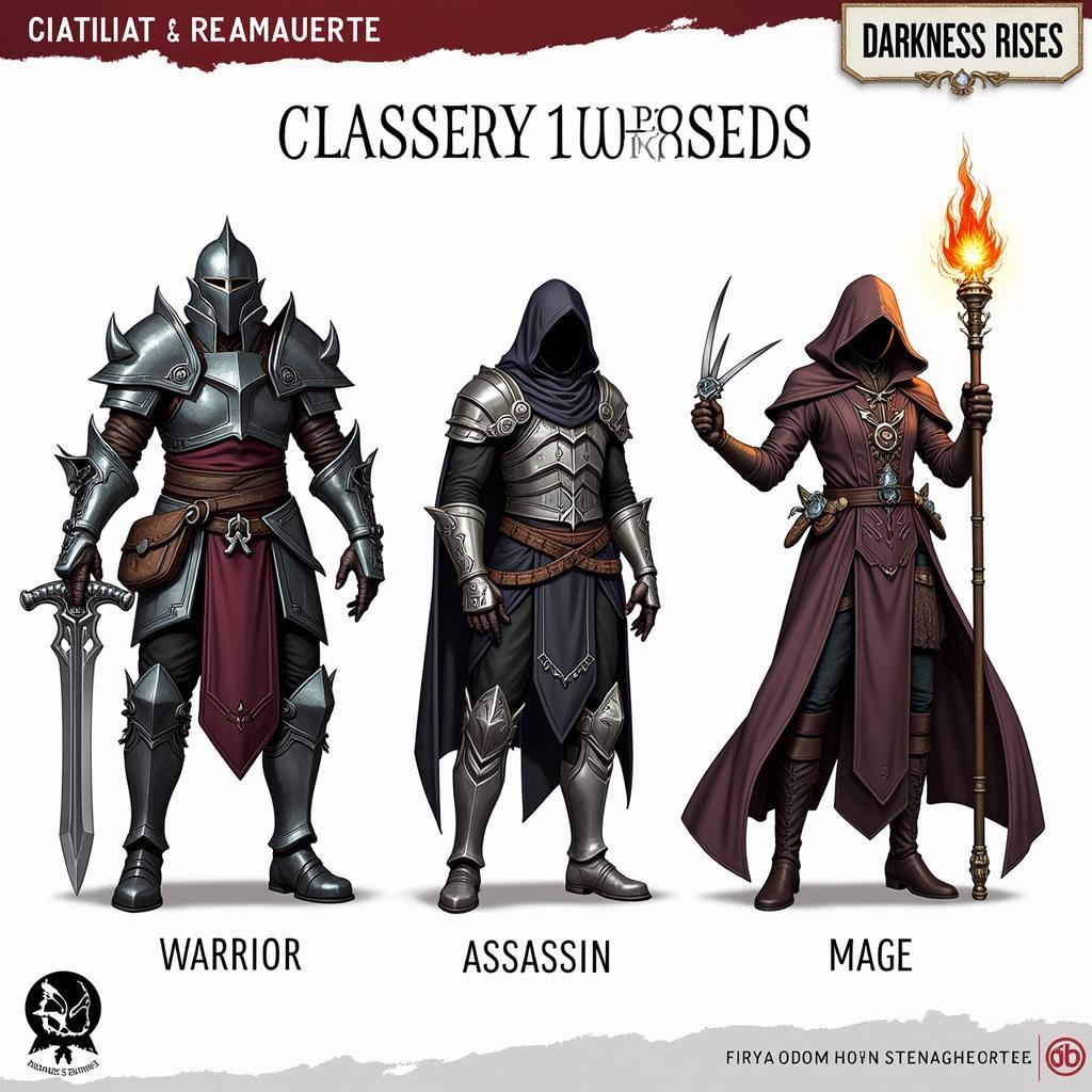 Darkness Rises Character Classes: Warrior, Assassin, Mage