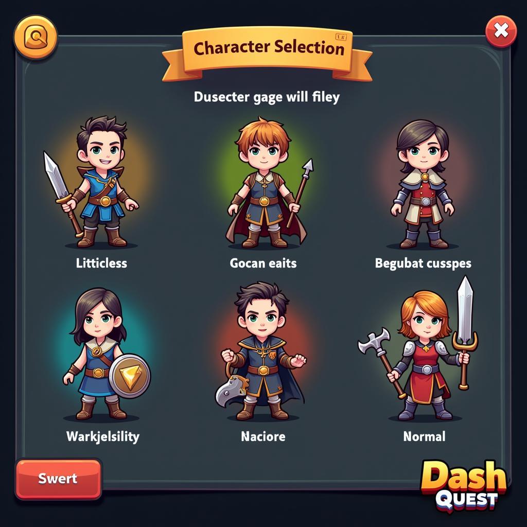 Dash Quest Character Selection