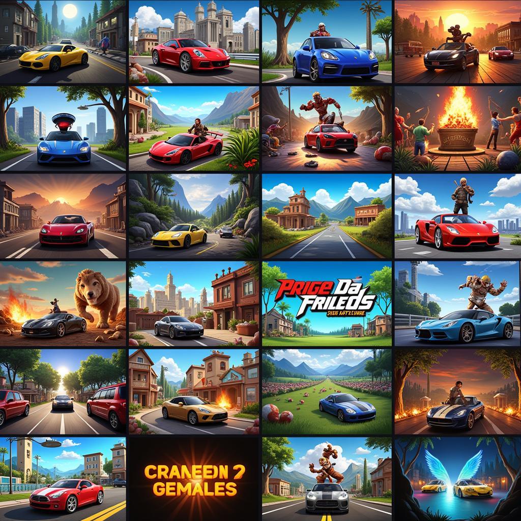 A collage of different 2-player game genres available on mobile