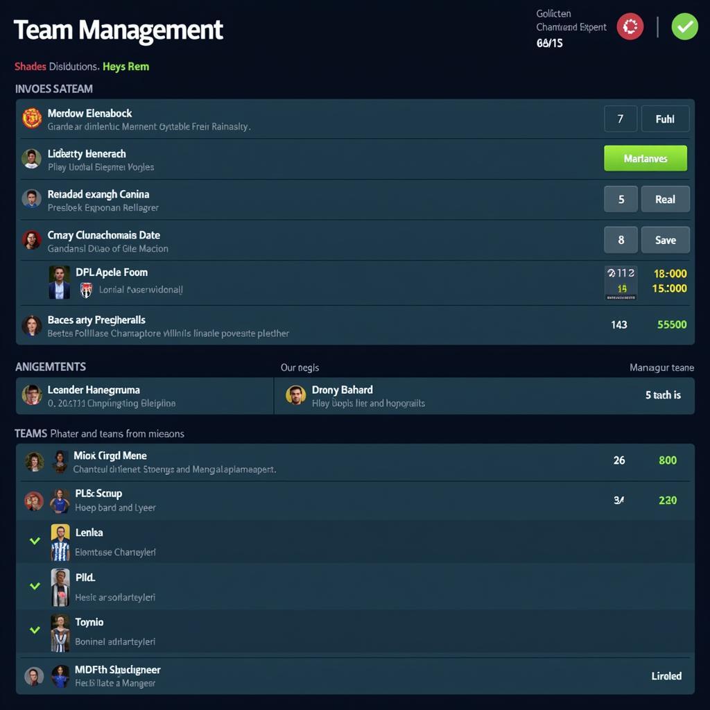 DLS 2019 Champions League Team Management Screen