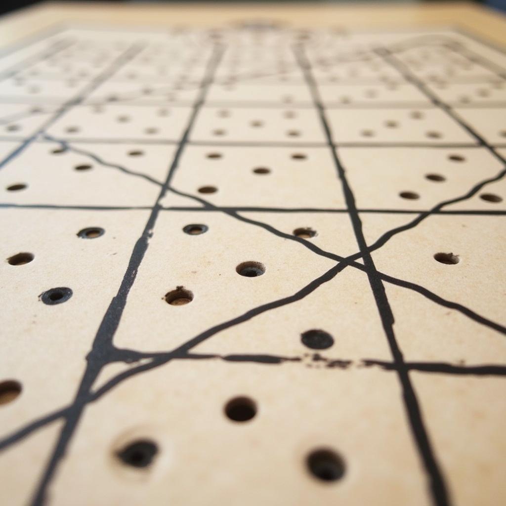 A Dot and Box game in progress, showcasing the strategic placement of lines.