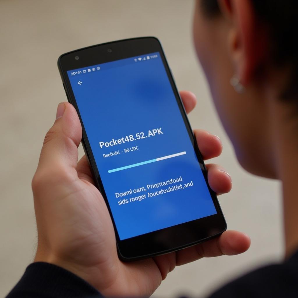 Downloading Pocket48 APK file on an Android phone