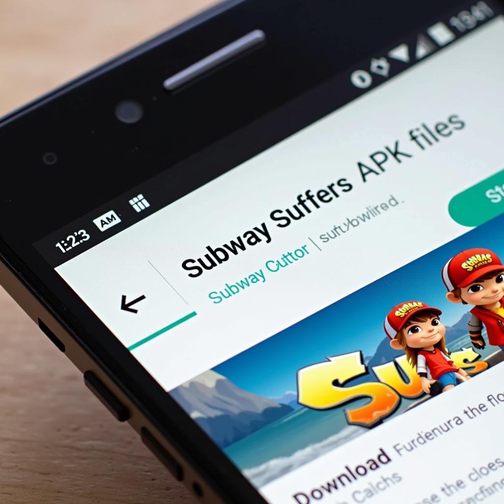  Downloading Subway Surfers APK on Phone