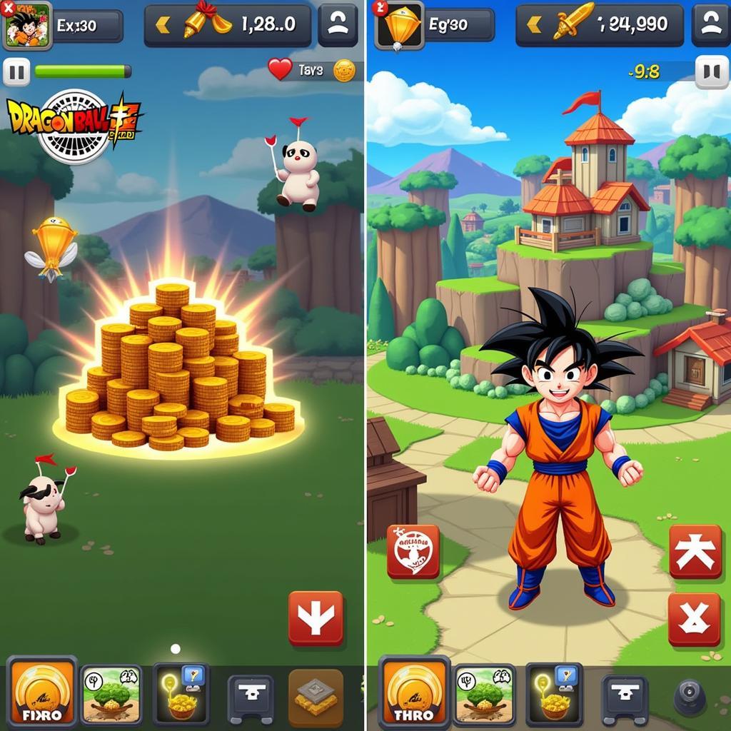 Dragon Ball game hack screen with unlimited resources