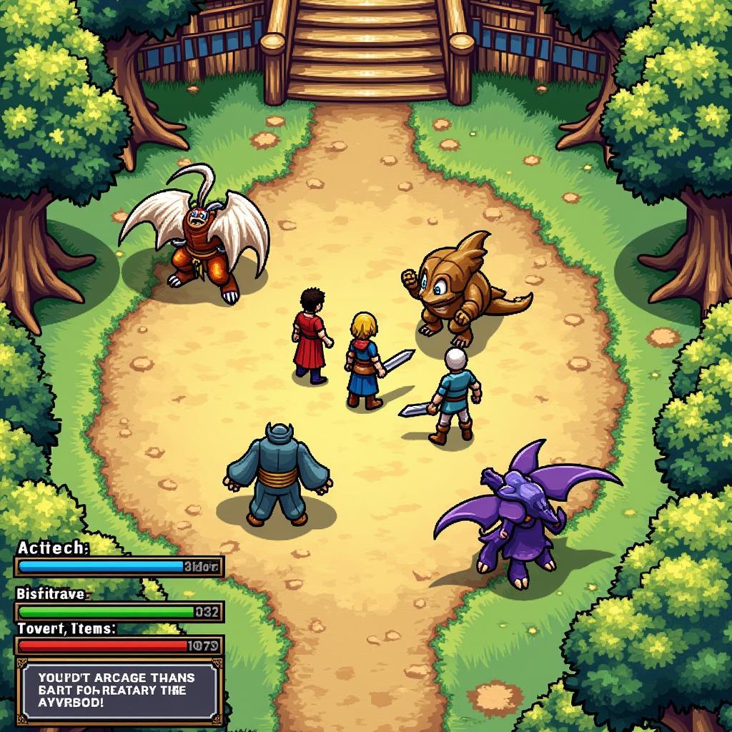 The iconic turn-based battle system of Dragon Quest VIII.