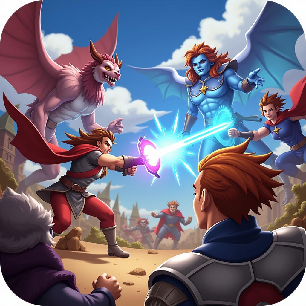 Empire & Puzzles Mod APK Battle Scene