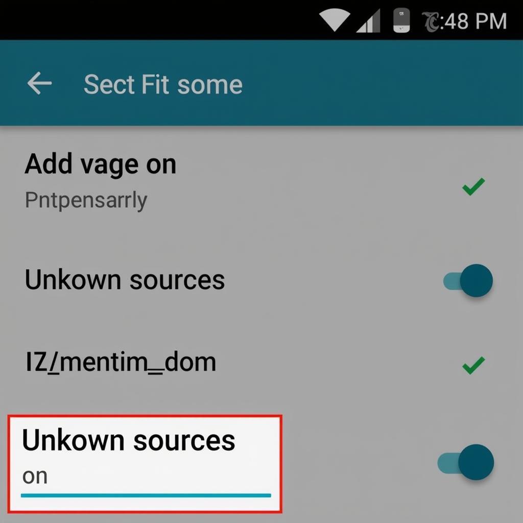 enabling unknown sources on android