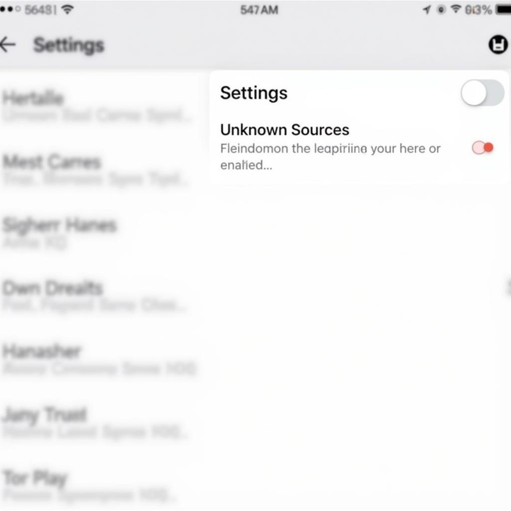 enable unknown sources setting on tablet