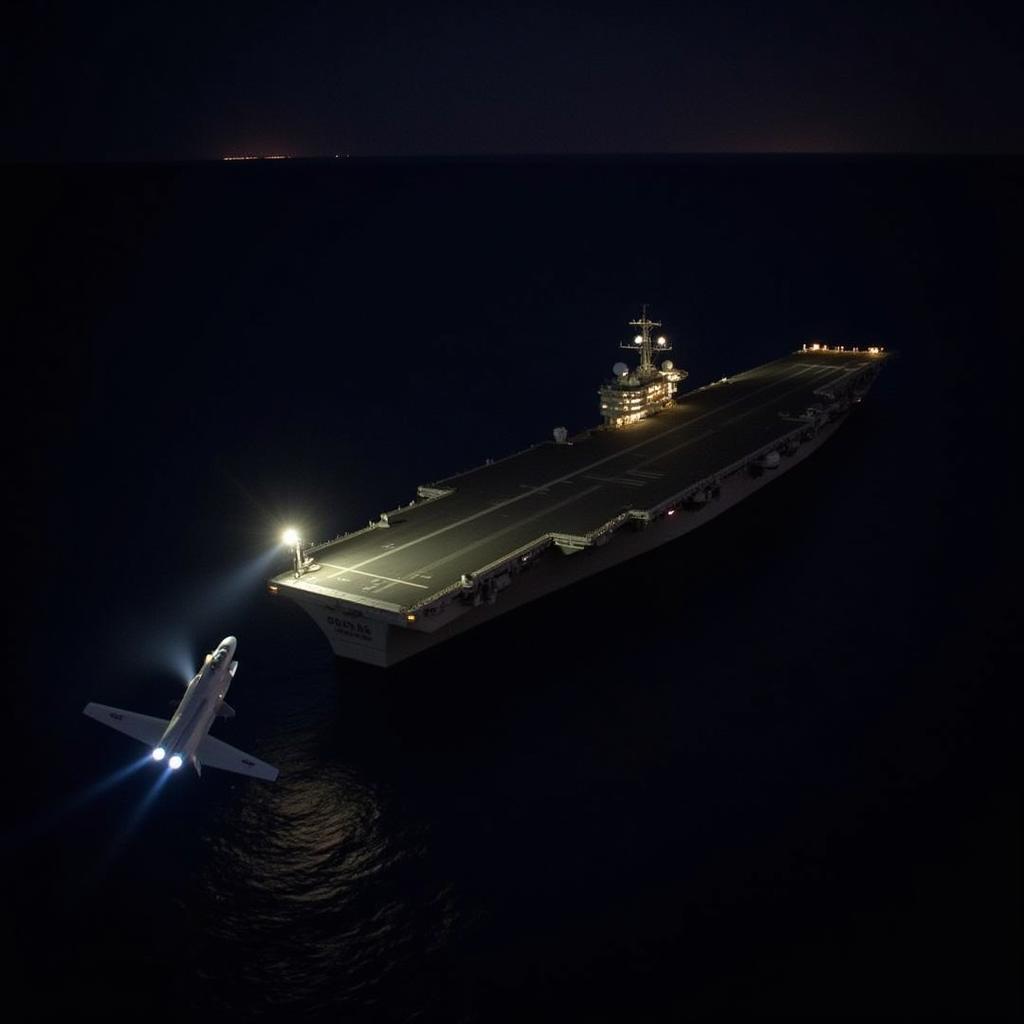 Challenging Night Landing in F18 Carrier Landing Pro APK