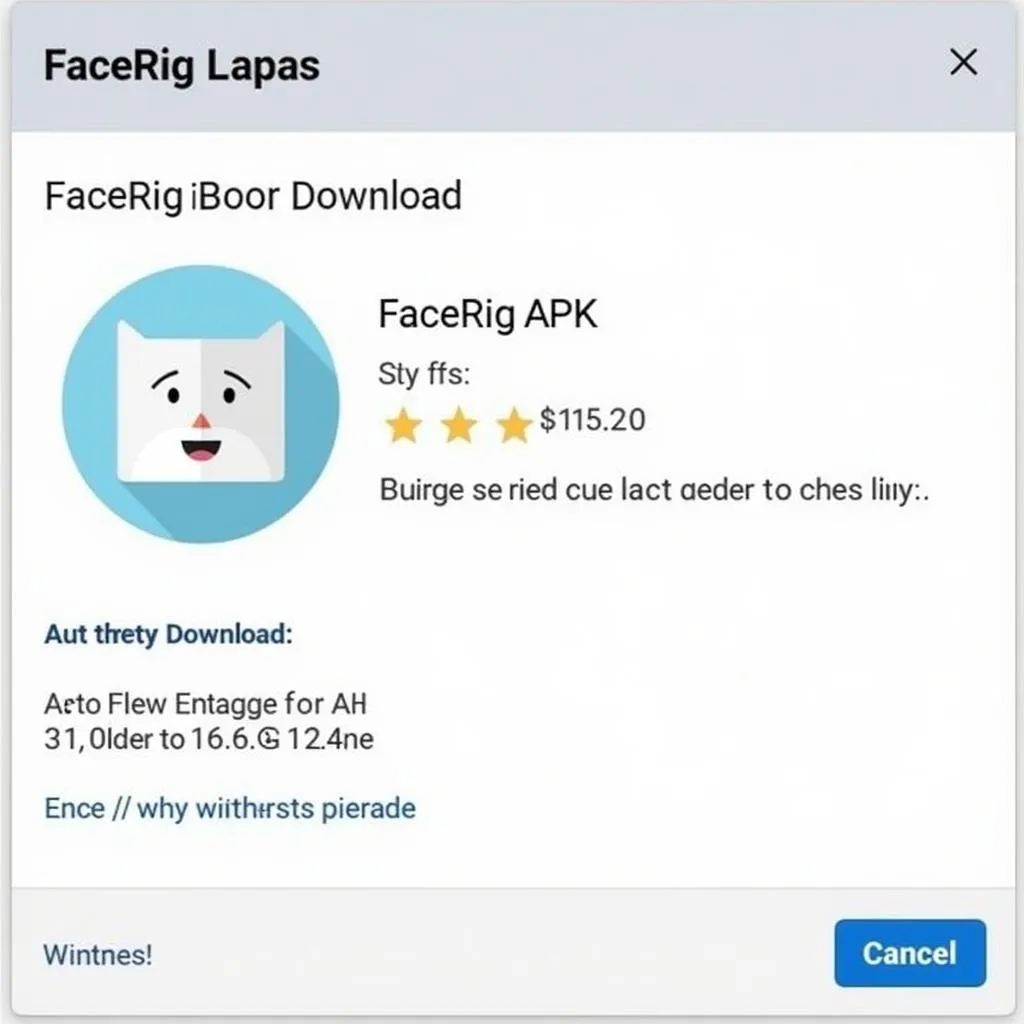 FaceRig APK Download Screen