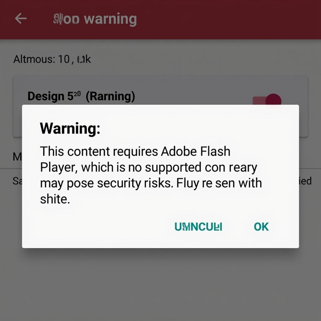 Adobe Flash Player Warning