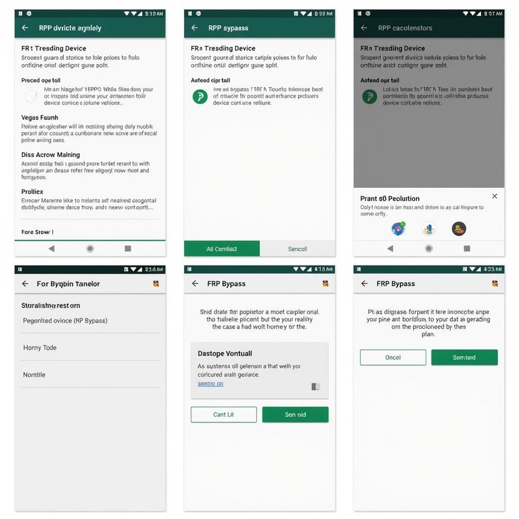 Step-by-step FRP bypass process on an Android phone