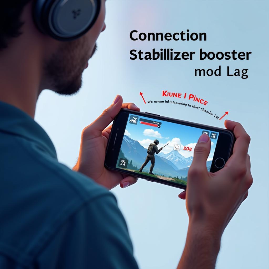 Gamer Using Connection Stabilizer Booster Mod APK on Smartphone