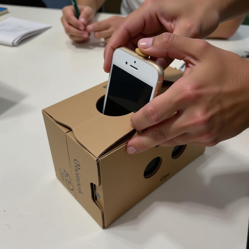 Google Cardboard viewer with smartphone