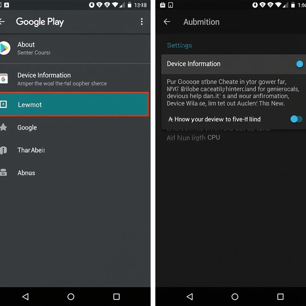 Google Play Store Settings Menu