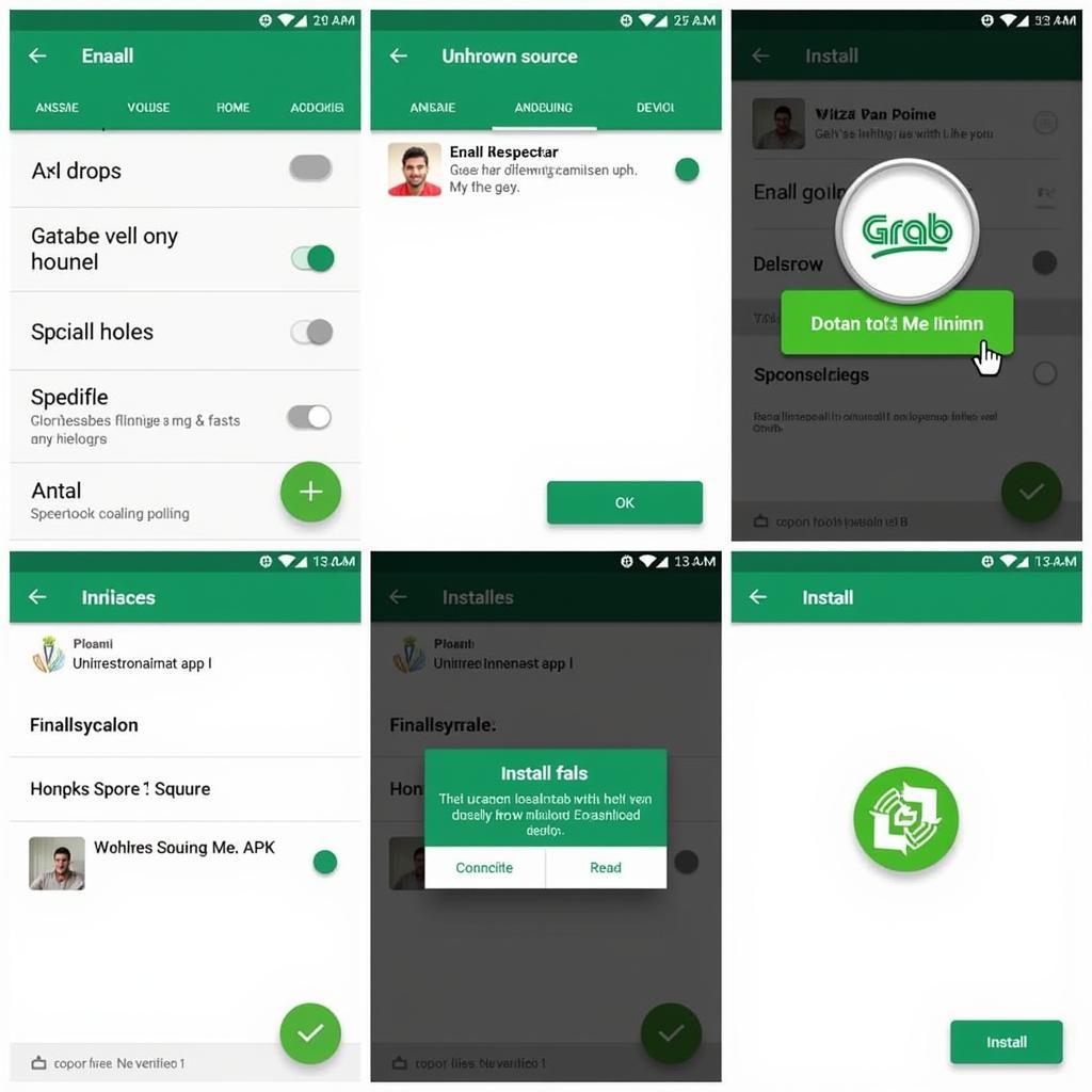 Step-by-step Grab APK download process on an Android phone