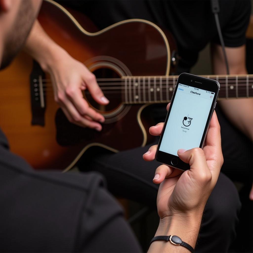 Tuning a Guitar with Cleartune App