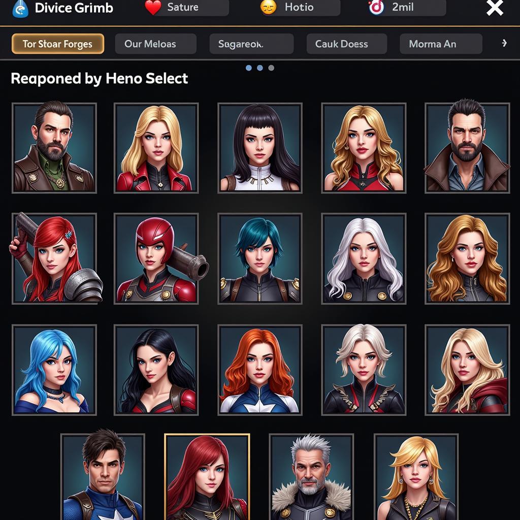 Heroes Evolved APK Hero Selection Screen