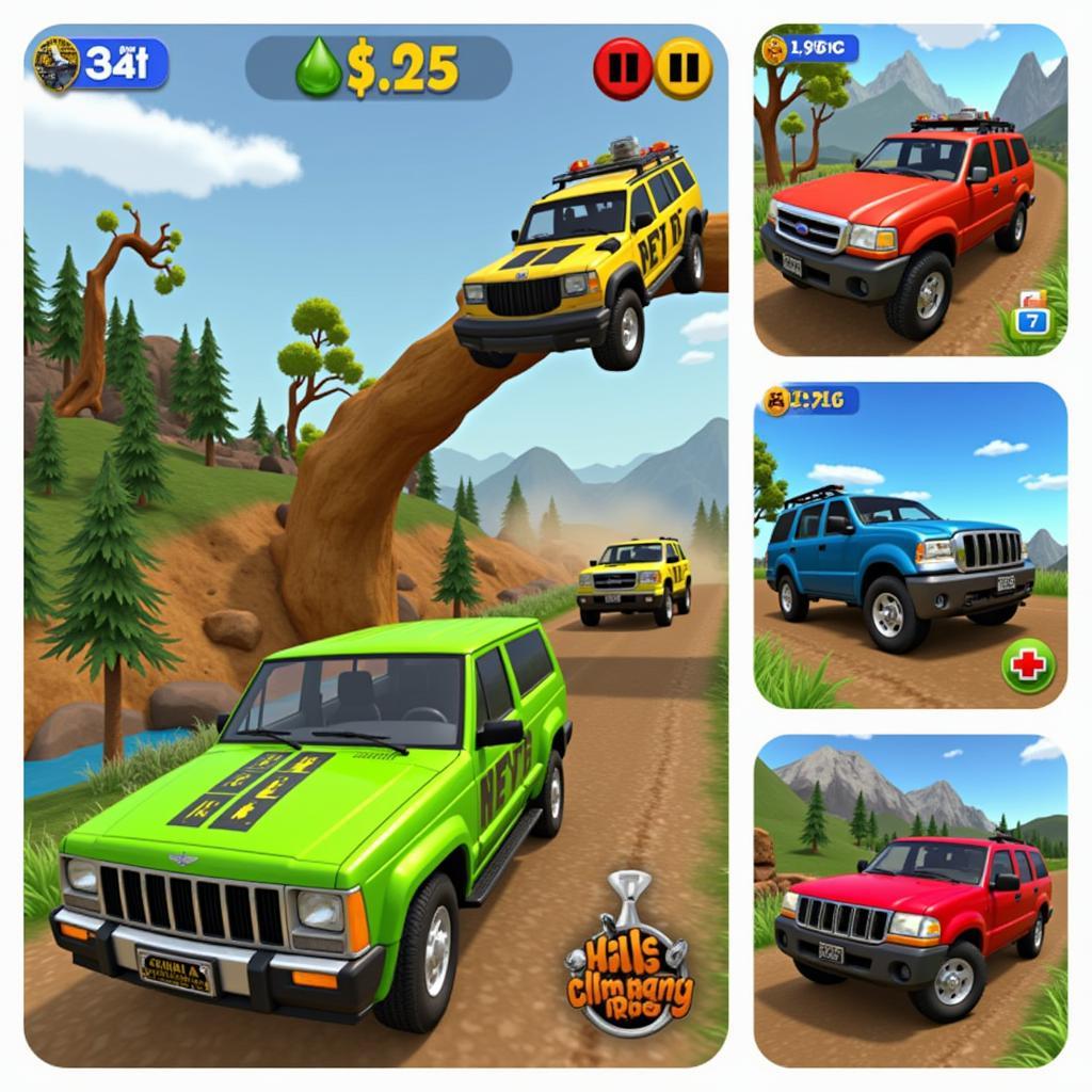 Hill Climb Racing Mod APK Money Vehicle Selection