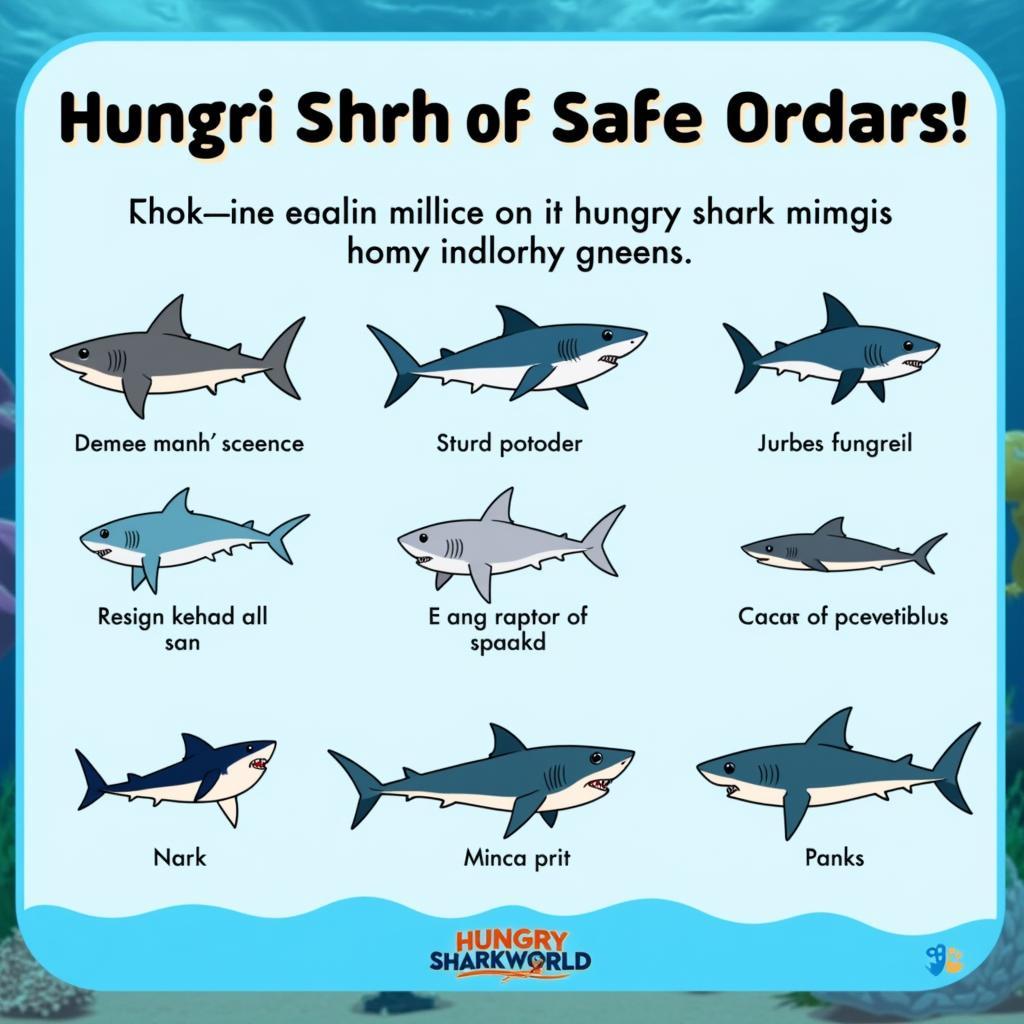 Variety of Sharks in Hungry Shark World