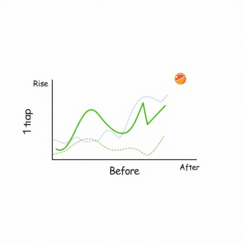 Graph showing increased phone performance after using a 1-tap boost app