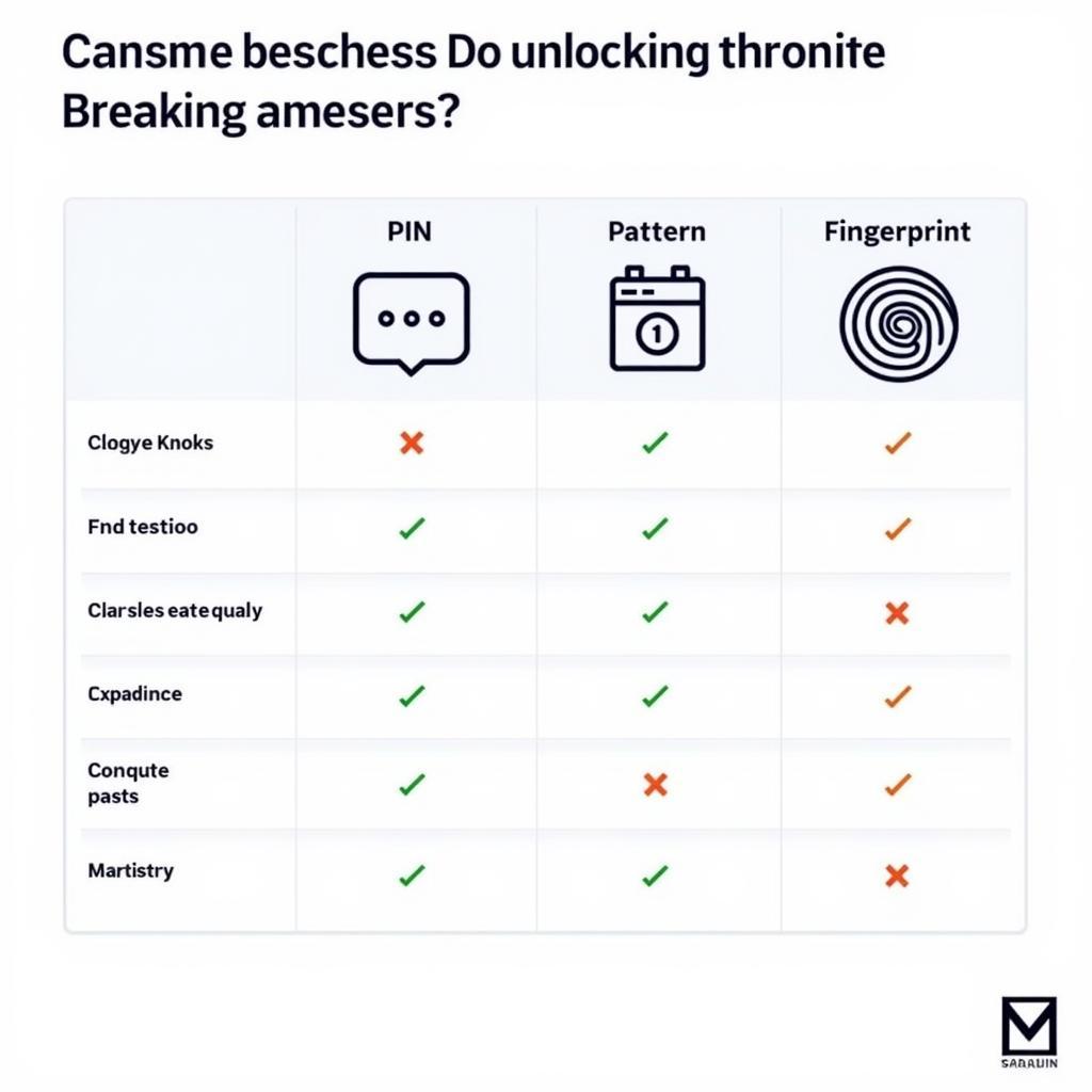 Comparison Table: Knock Code vs Other Unlocking Methods