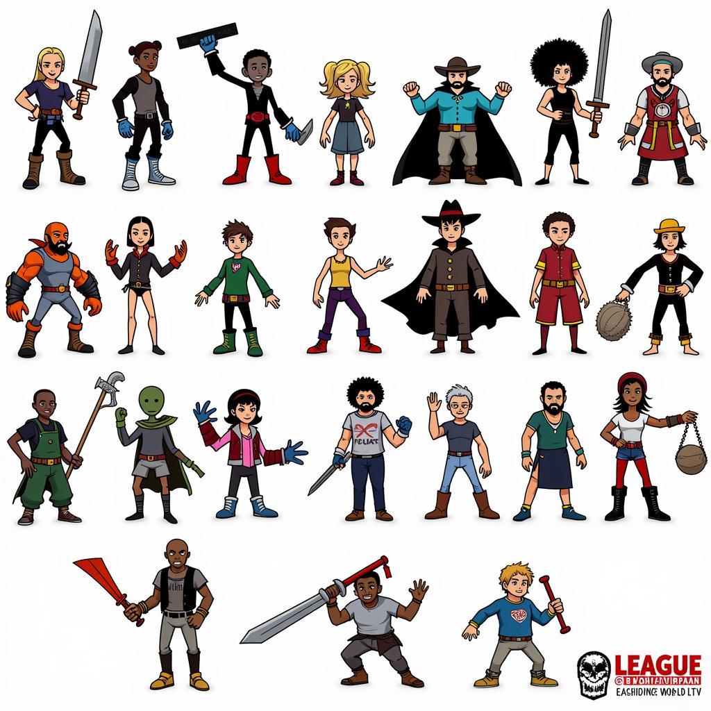 Lineup of League of Stickman Characters