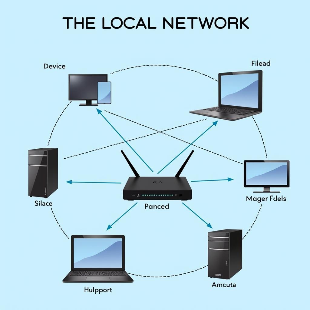 Visual representation of a local network connection