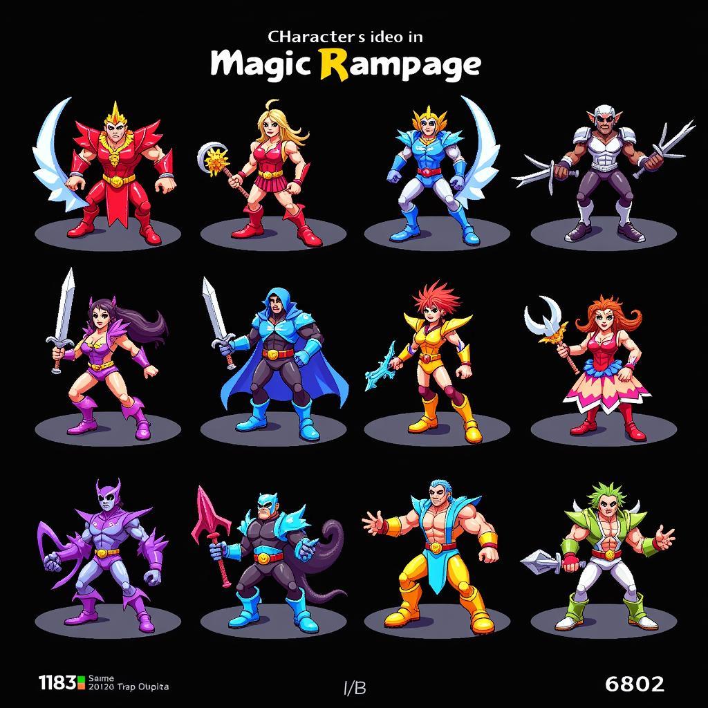 Magic Rampage character selection screen