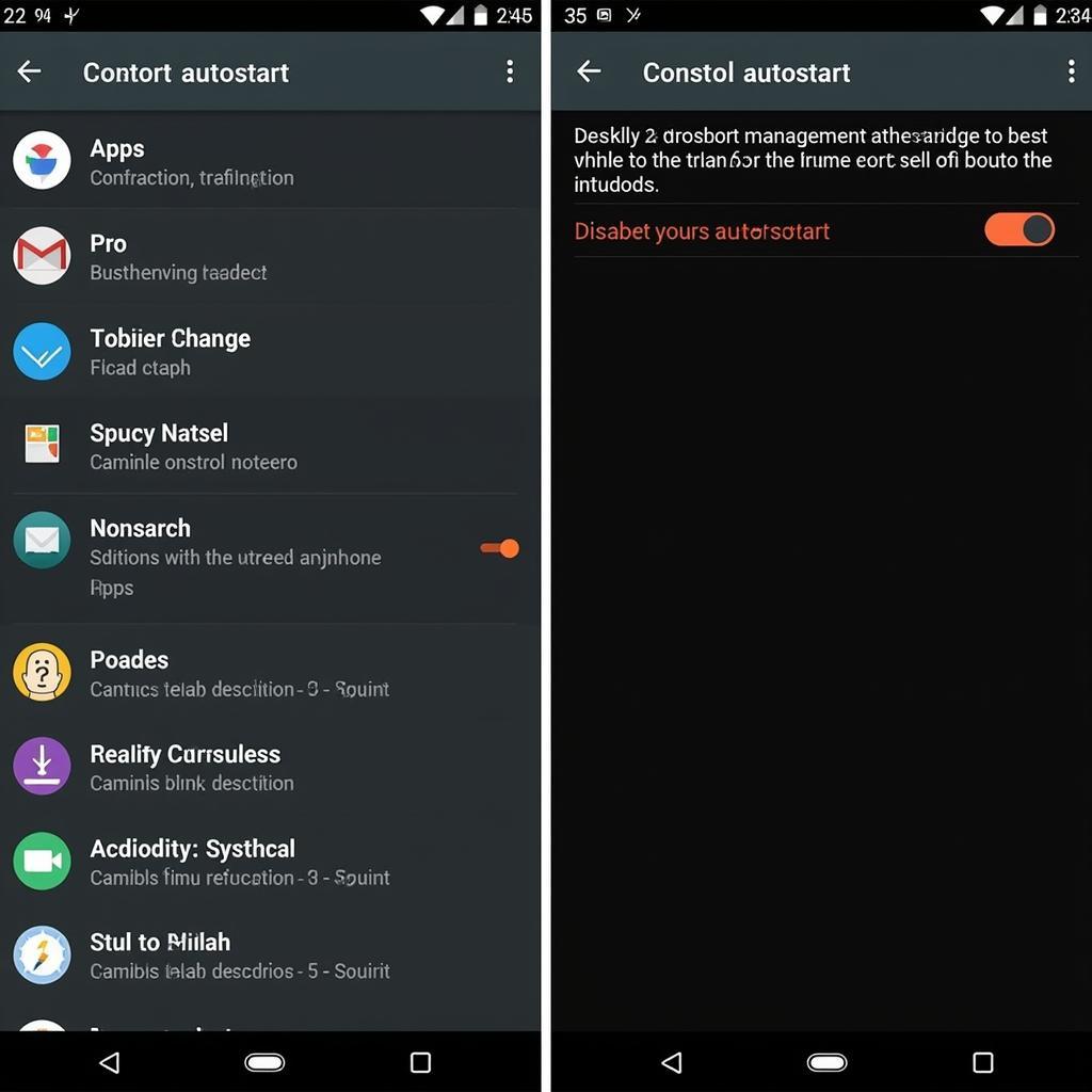 Managing Android Autostart Apps