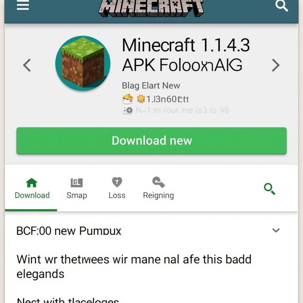 Minecraft 1.14.3 APK Download screen