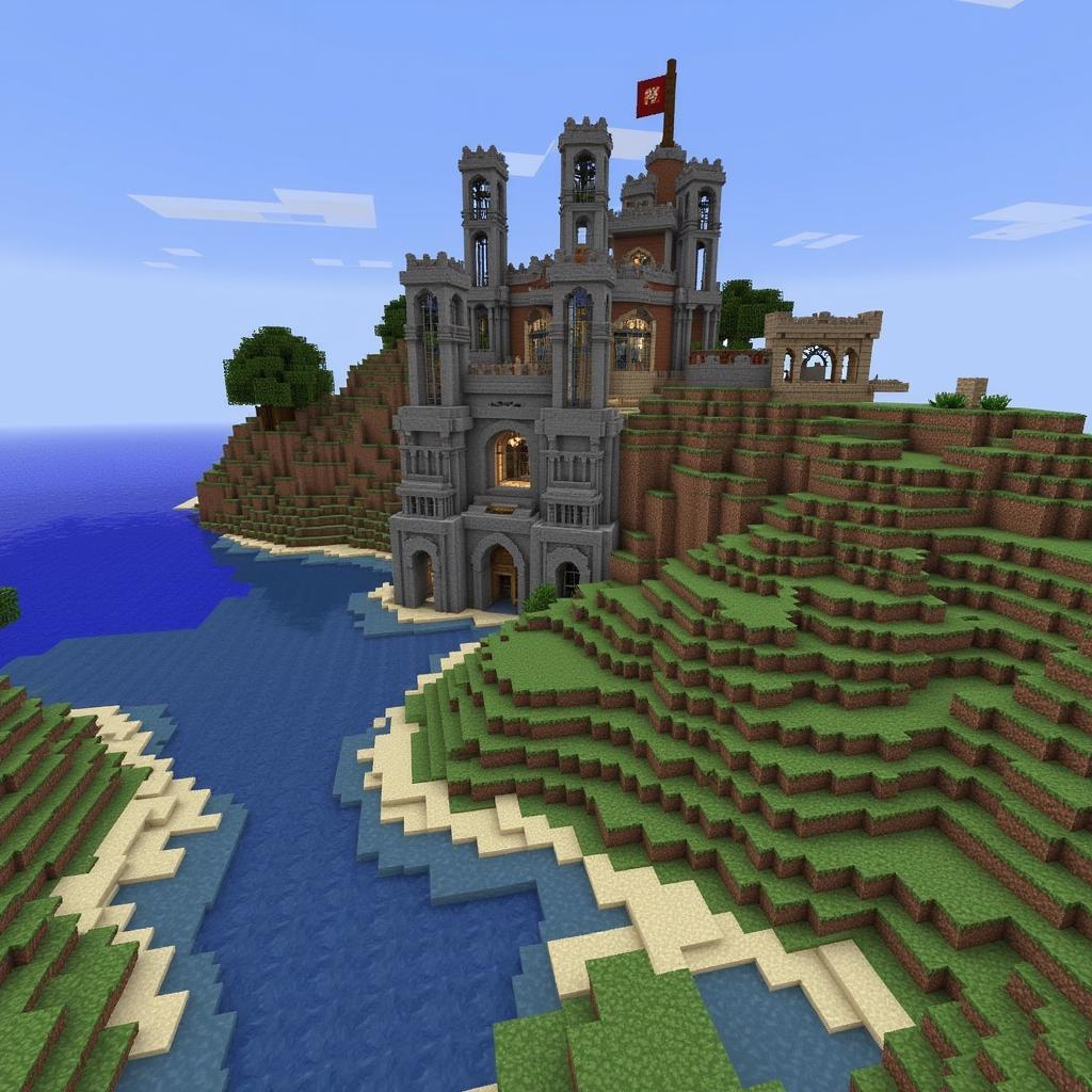 Screenshot of a customized Minecraft Pocket Edition world