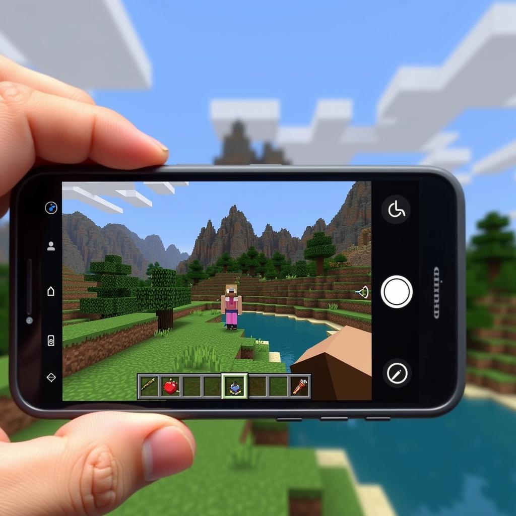 Minecraft PE Gameplay on Mobile