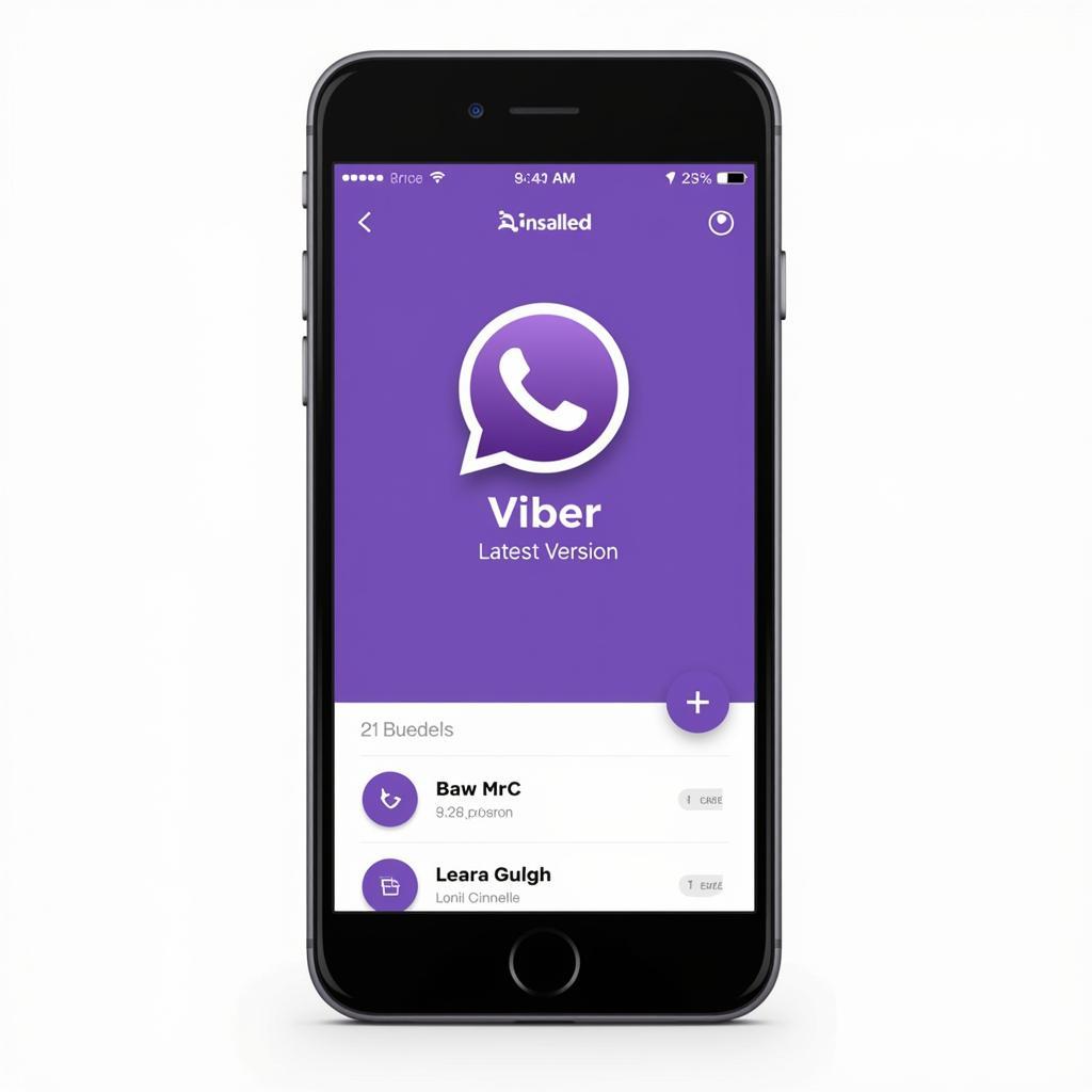 A modern smartphone running the newest version of Viber