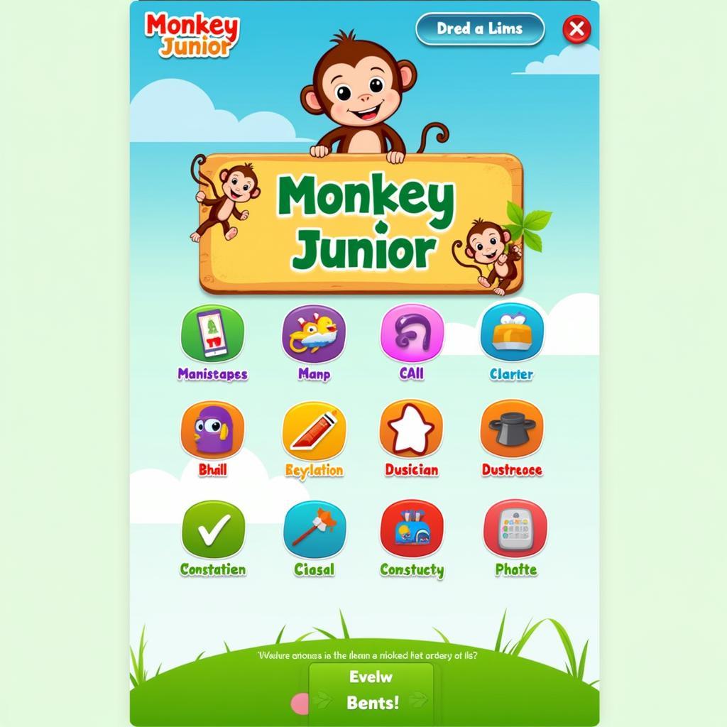 Monkey Junior app homescreen