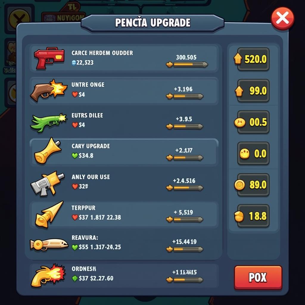 Monster Dash APK Weapon Upgrade Screen