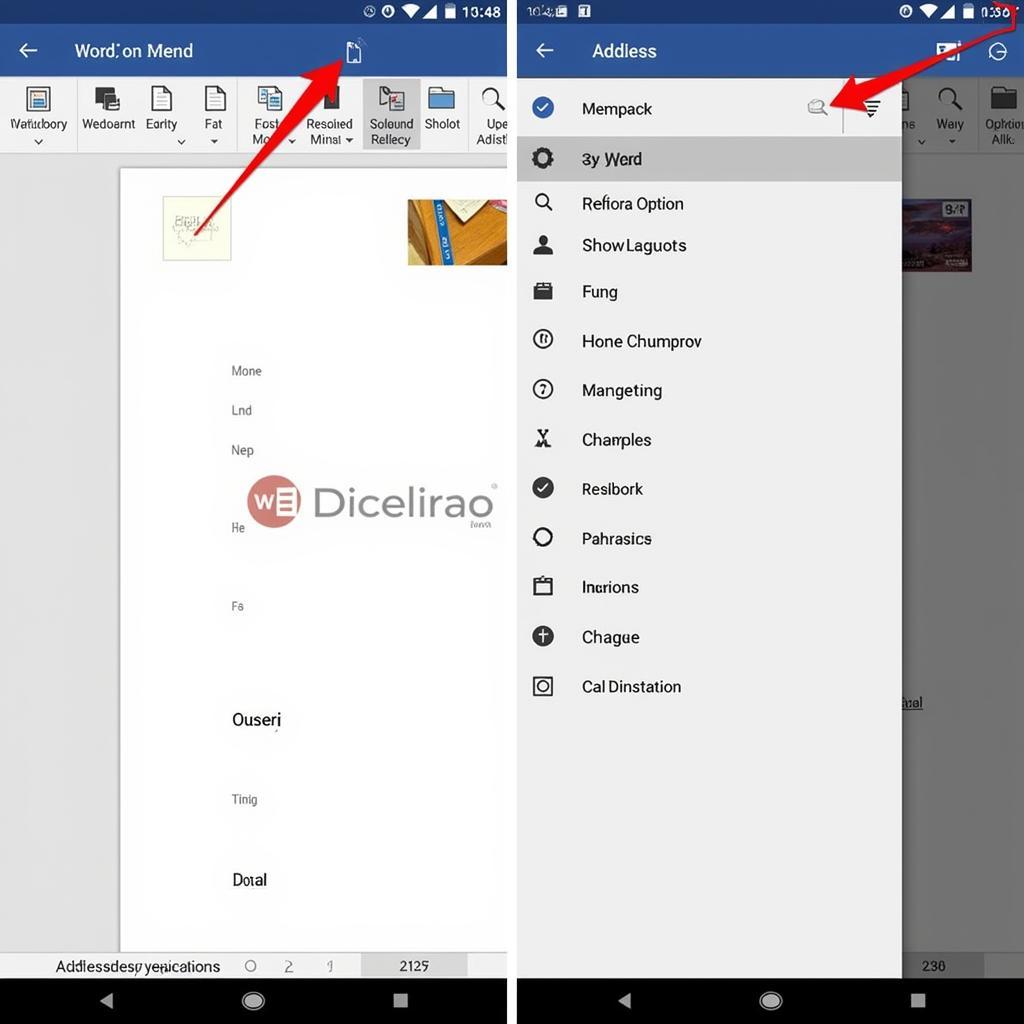 MS Word APK Interface