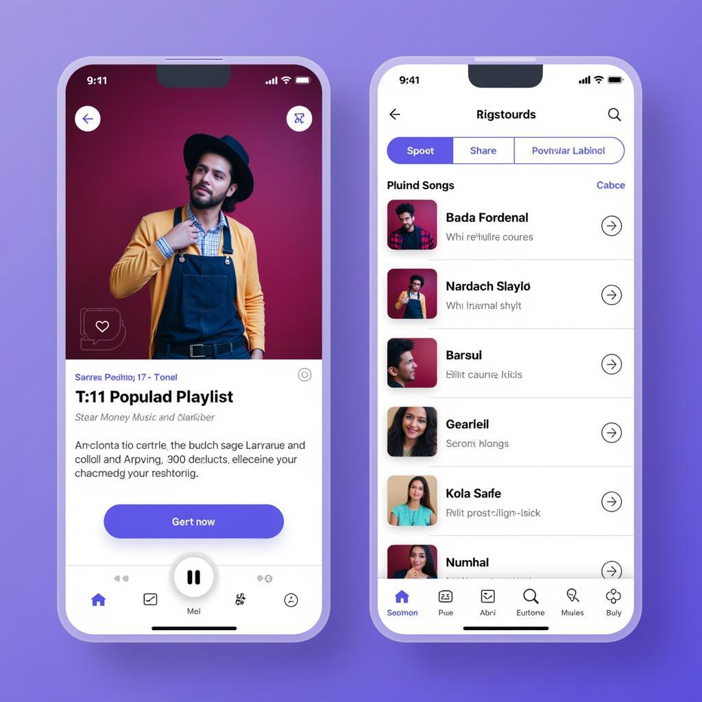 Music Sharing App Interface