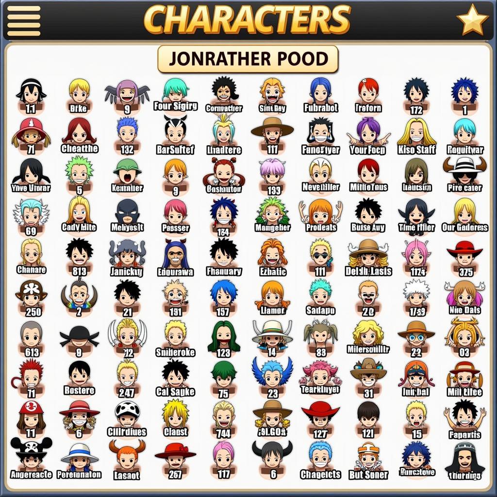 One Piece Treasure Cruise JP APK Mod Character Roster