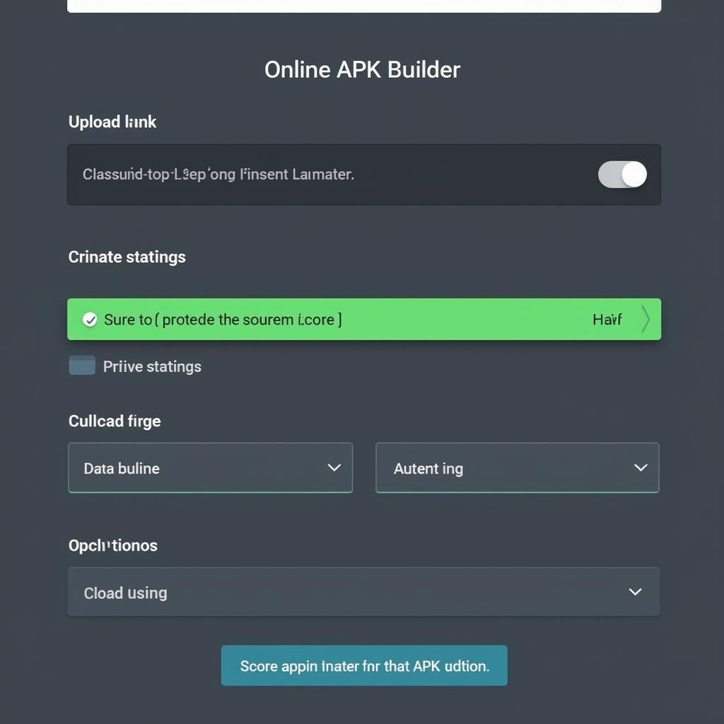 Screenshot of a typical online APK builder platform