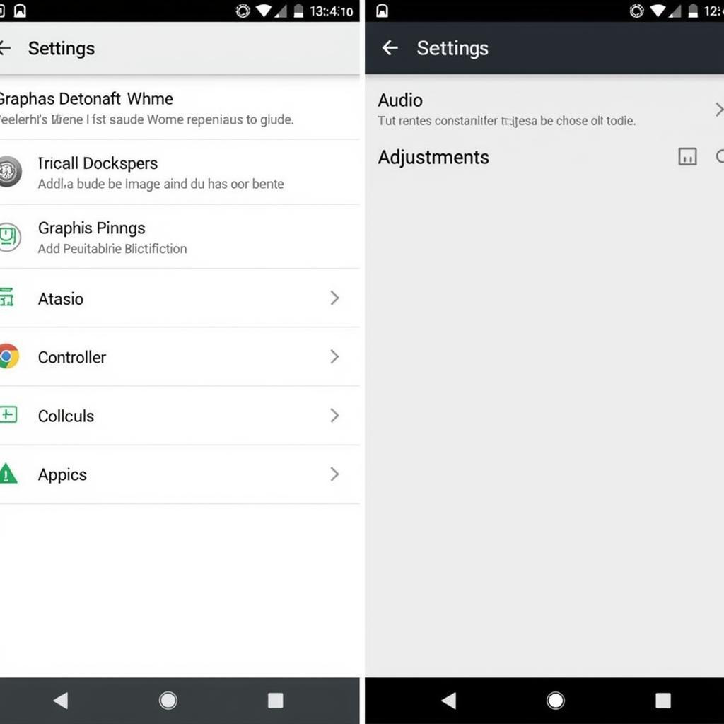 PES 14 Android Settings Menu